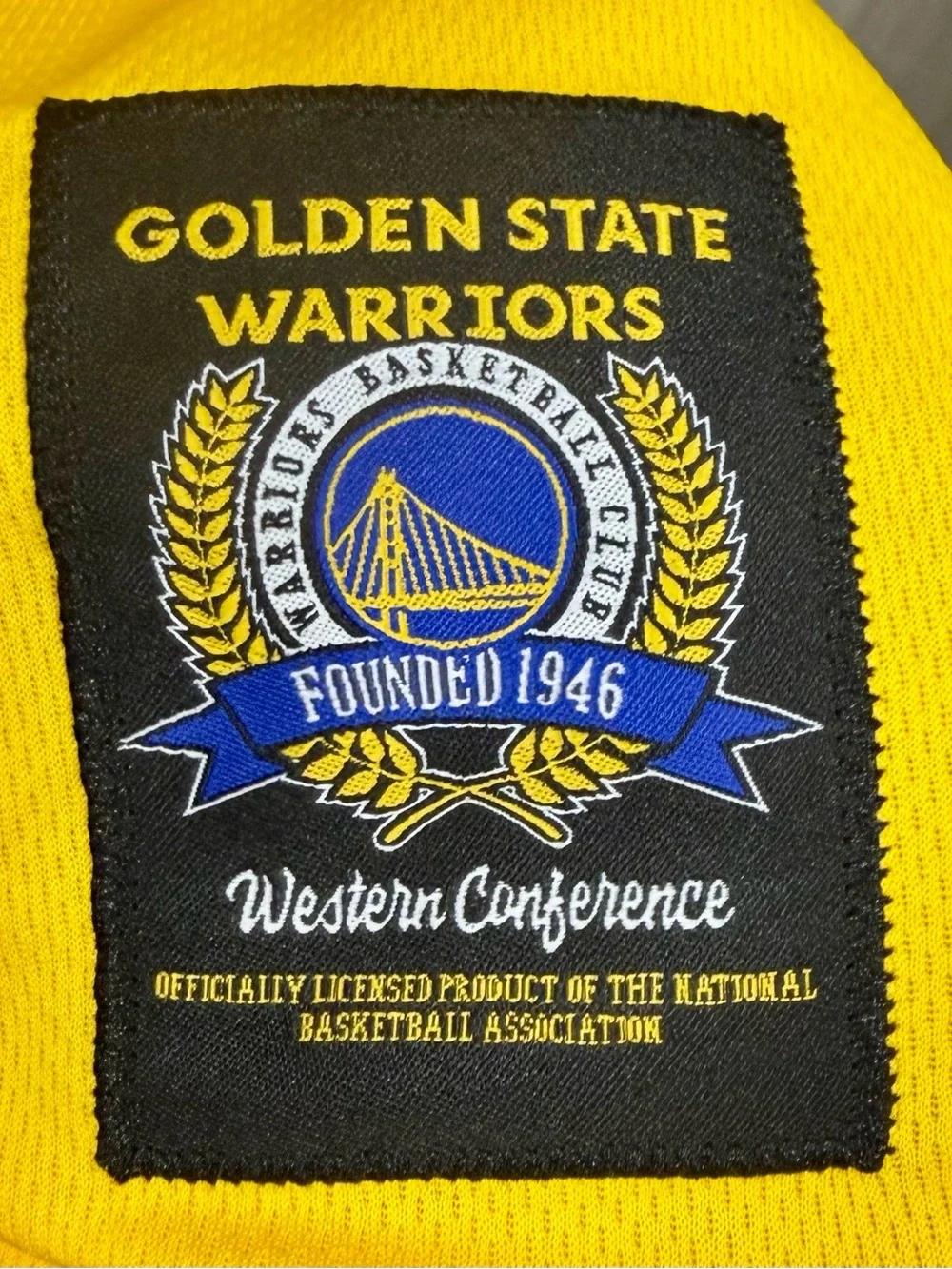 Nike Golden State Warriors Yellow and Blue Basketball Jersey